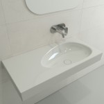 Etna Wall-Mounted Sink Fireclay 35.5 in. with Matching Drain Cover in White