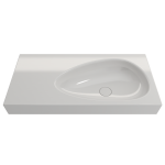 Etna Wall-Mounted Sink Fireclay 35.5 in. with Matching Drain Cover in White