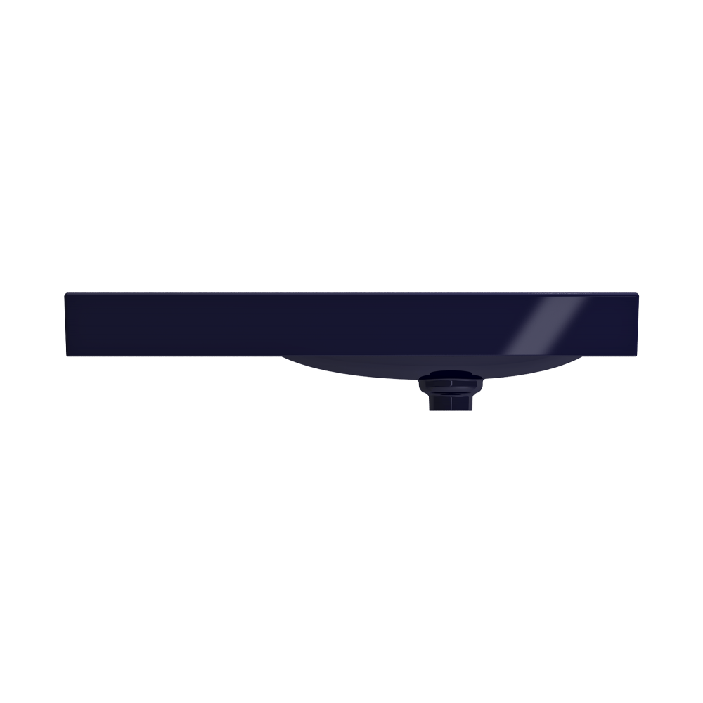 Etna Wall-Mounted Sink Fireclay 35.5 in. with Drain Cover in Sapphire Blue