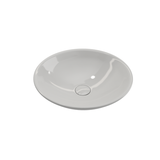 Venezia Vessel Fireclay 15.75 in. with Matching Drain Cover in White