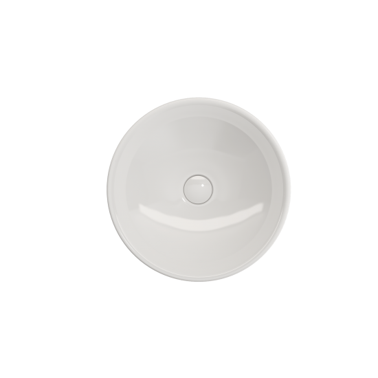 Venezia Vessel Fireclay 15.75 in. with Matching Drain Cover in White
