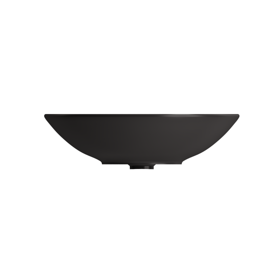 Venezia Vessel Fireclay 15.75 in. with Matching Drain Cover in Matte Black