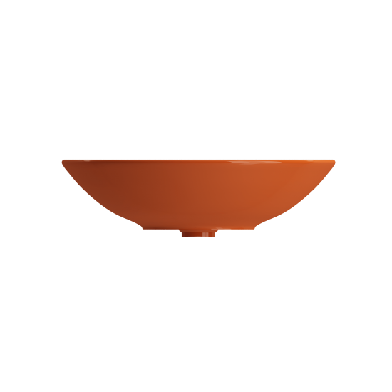 Venezia Vessel Fireclay 15.75 in. with Matching Drain Cover in Orange