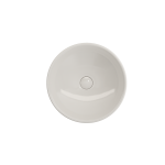 Venezia Vessel Fireclay 15.75 in. with Matching Drain Cover in Biscuit