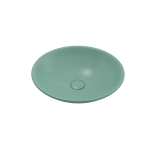 Venezia Vessel Fireclay 15.75 in. with Matching Drain Cover in Matte Mint Green