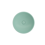 Venezia Vessel Fireclay 15.75 in. with Matching Drain Cover in Matte Mint Green