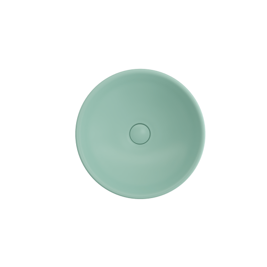 Venezia Vessel Fireclay 15.75 in. with Matching Drain Cover in Matte Mint Green