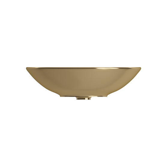 Venezia Vessel Fireclay 15.75 in. with Matching Drain Cover in Matte Gold