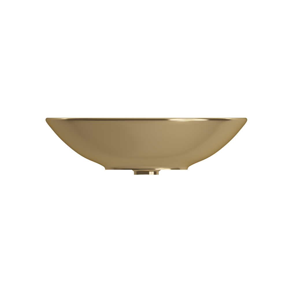 Venezia Vessel Fireclay 15.75 in. with Matching Drain Cover in Matte Gold Venezia Vessel Fireclay 15.75 in. with Matching Drain Cover in Matte Gold