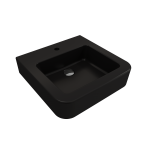 Parma Wall-Mounted Sink Fireclay 19.75 in. 1-Hole with Overflow in Matte Black