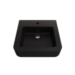 Parma Wall-Mounted Sink Fireclay 19.75 in. 1-Hole with Overflow in Matte Black