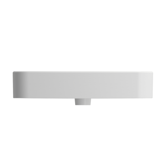 Parma Wall-Mounted Sink Fireclay 25.5 in. 1-Hole with Overflow in Matte White