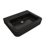 Parma Wall-Mounted Sink Fireclay 25.5 in. 1-Hole with Overflow in Matte Black