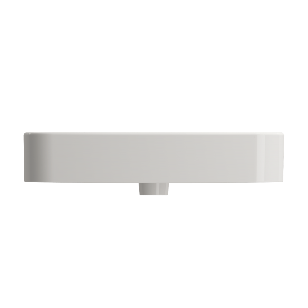 Parma Wall-Mounted Sink Fireclay 25.5 in. 1-Hole with Overflow in Biscuit