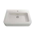 Parma Wall-Mounted Sink Fireclay 25.5 in. 1-Hole with Overflow in Biscuit