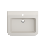 Parma Wall-Mounted Sink Fireclay 25.5 in. 1-Hole with Overflow in Biscuit