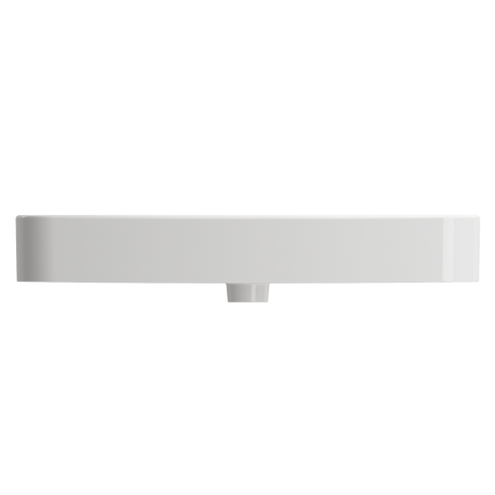 Parma Wall-Mounted Sink Fireclay 33.5 in. 1-Hole with Overflow in White