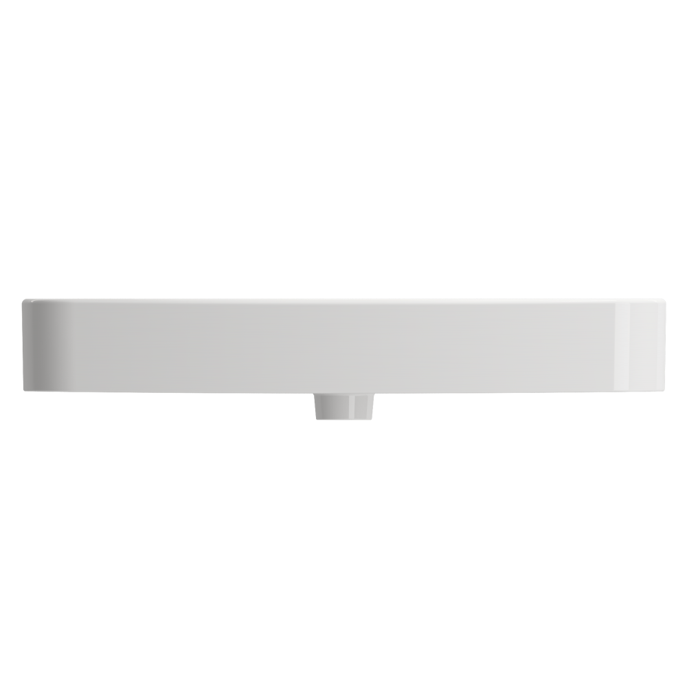 Parma Wall-Mounted Sink Fireclay 33.5 in. 1-Hole with Overflow in White