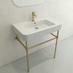 Parma Wall-Mounted Sink Fireclay 33.5 in. 1-Hole with Overflow in White