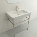 Parma Wall-Mounted Sink Fireclay 33.5 in. 1-Hole with Overflow in White