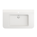Parma Wall-Mounted Sink Fireclay 33.5 in. 1-Hole with Overflow in White