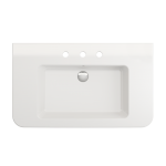 Parma Wall-Mounted Sink Fireclay 33.5 in. 3-Hole with Overflow in White