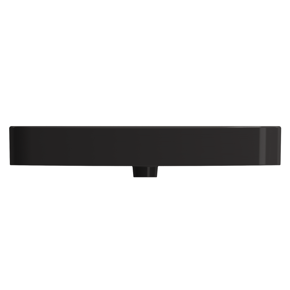 Parma Wall-Mounted Sink Fireclay 33.5 in. 1-Hole with Overflow in Matte Black