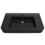 Parma Wall-Mounted Sink Fireclay 33.5 in. 1-Hole with Overflow in Matte Black