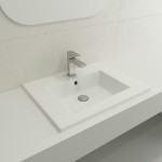 Ravenna Wall-Mounted Sink Fireclay 24.5 in. 1-Hole with Overflow in White