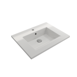 Ravenna Wall-Mounted Sink Fireclay 24.5 in. 1-Hole with Overflow in White