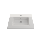 Ravenna Wall-Mounted Sink Fireclay 24.5 in. 1-Hole with Overflow in White