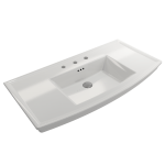 Lavita Wall-Mounted Console Sink Fireclay 40 in. 3-Hole with Overflow in White