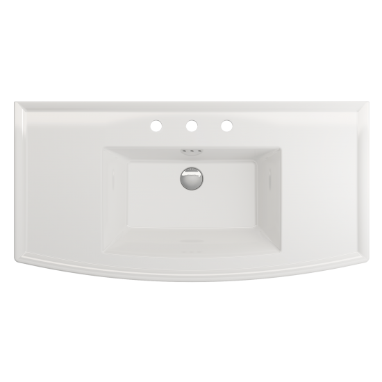 Lavita Wall-Mounted Console Sink Fireclay 40 in. 3-Hole with Overflow in White