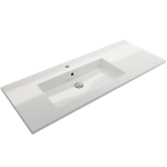 Ravenna Wall-Mounted Sink Fireclay 47.5 in. 1-Hole with Overflow in White