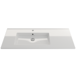 Ravenna Wall-Mounted Sink Fireclay 47.5 in. 1-Hole with Overflow in White