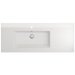 Ravenna Wall-Mounted Sink Fireclay 47.5 in. 1-Hole with Overflow in White