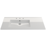 Ravenna Wall-Mounted Sink Fireclay 47.5 in. 3-Hole with Overflow in White
