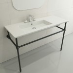 Ravenna Wall-Mounted Sink Fireclay 47.5 in. 3-Hole with Overflow in White
