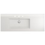 Ravenna Wall-Mounted Sink Fireclay 47.5 in. 3-Hole with Overflow in White