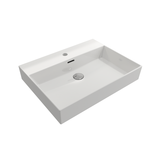 Milano Wall-Mounted Sink Fireclay 24 in. 1-Hole with Overflow in White