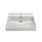 Milano Wall-Mounted Sink Fireclay 24 in. 1-Hole with Overflow in White