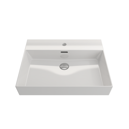 Milano Wall-Mounted Sink Fireclay 24 in. 1-Hole with Overflow in White