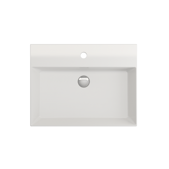 Milano Wall-Mounted Sink Fireclay 24 in. 1-Hole with Overflow in White