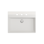 Milano Wall-Mounted Sink Fireclay 24 in. 3-Hole with Overflow in White