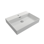 Milano Wall-Mounted Sink Fireclay 24 in. 1-Hole with Overflow in Matte White