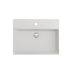 Milano Wall-Mounted Sink Fireclay 24 in. 1-Hole with Overflow in Matte White