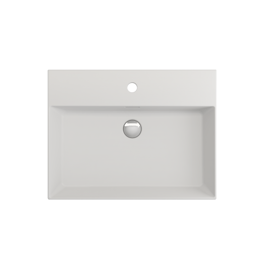 Milano Wall-Mounted Sink Fireclay 24 in. 1-Hole with Overflow in Matte White