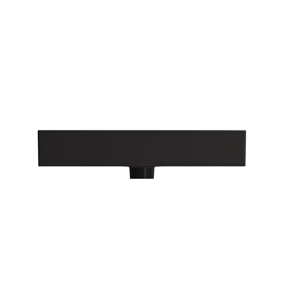 Milano Wall-Mounted Sink Fireclay 24 in. 1-Hole with Overflow in Matte Black