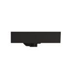 Milano Wall-Mounted Sink Fireclay 24 in. 1-Hole with Overflow in Matte Black