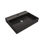 Milano Wall-Mounted Sink Fireclay 24 in. 1-Hole with Overflow in Matte Black